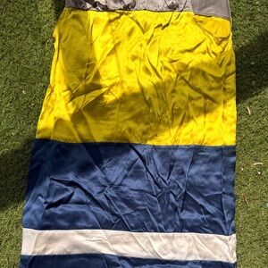 Collective Concepts Yellow, Navy & White Colorblock Midi Dress